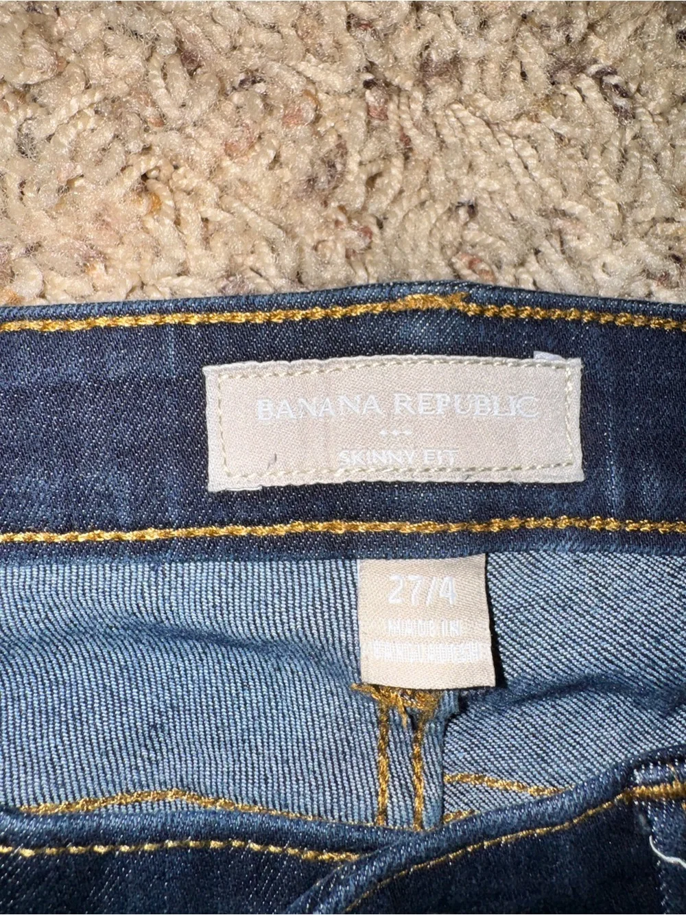 Banana Republic Dark Blue Cropped Jeans with Rolled Cuffs